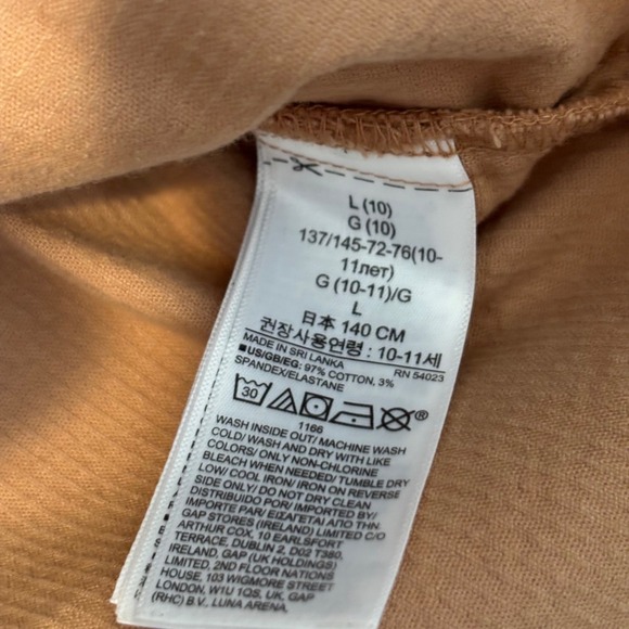 Gap Teen Girl's Large 10 Tan Corduroy Button Down Shirt Shacket Camel Brown - Picture 6 of 7